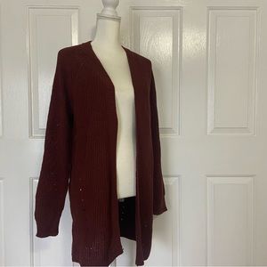 NWOT Stitch Fix Love Ellie Anna Pointelle Detail Cardigan Sweater Rust Medium M